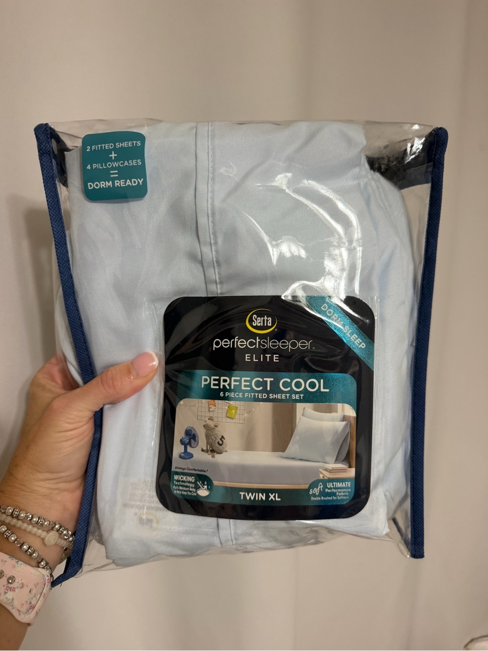 Serta Perfect Sleeper Elite "Perfect Cool" Twin XL Sheet Set in Light Blue